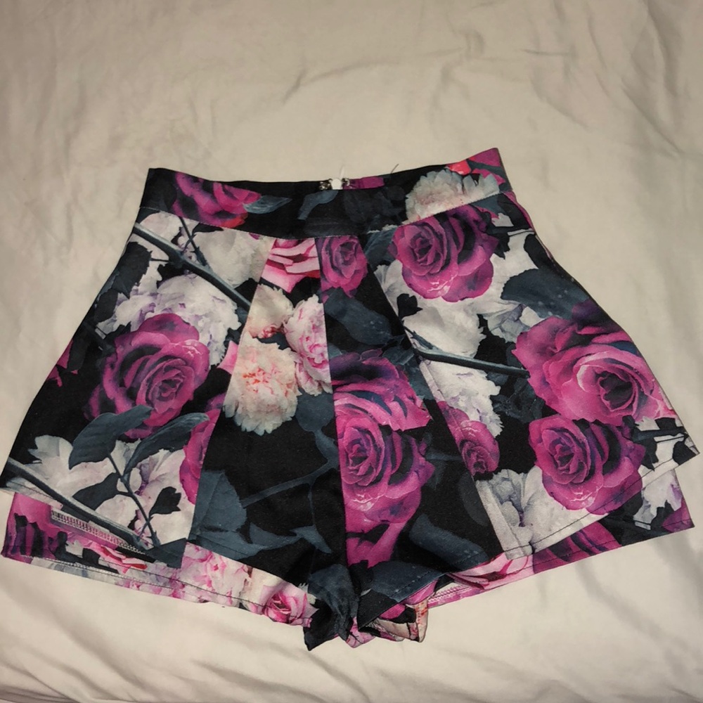 Pink and Black Floral Skort!
